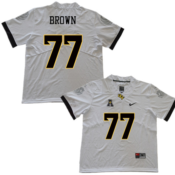 Men #77 Jake Brown UCF Knights College Football Jerseys Sale-White - Click Image to Close